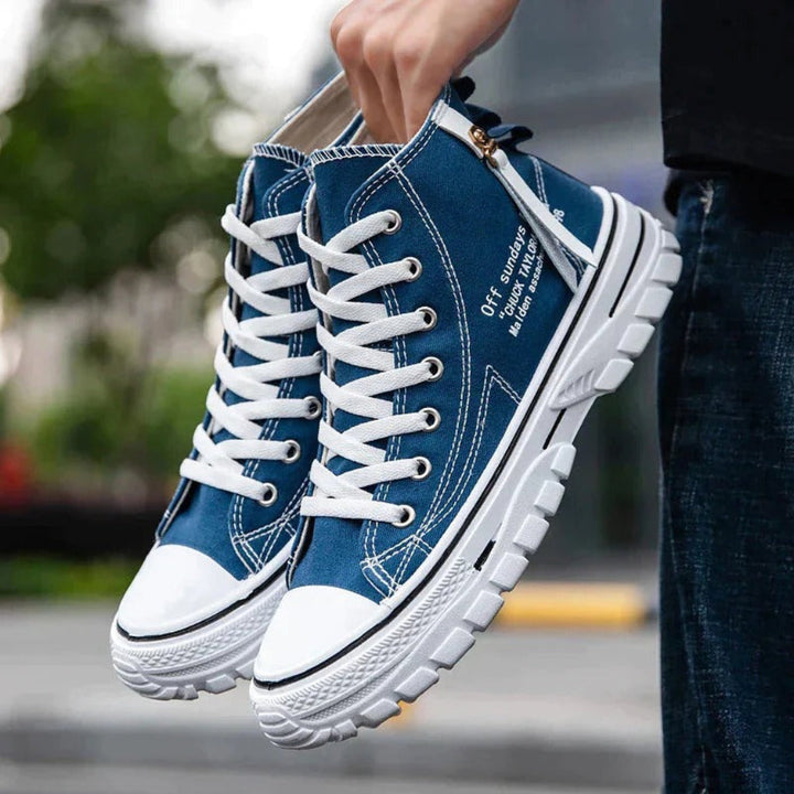 Calzado Alto Casual Streetwear Canvas Grueso para Hombres