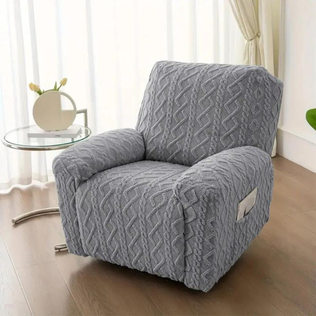 Funda de Sofá Recliner de Pelusa Invierno Antideslizante Suave