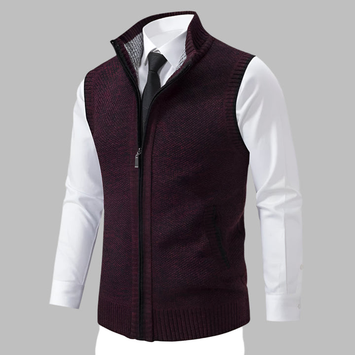 Chaleco de Punto con Cremallera Completa para Hombres