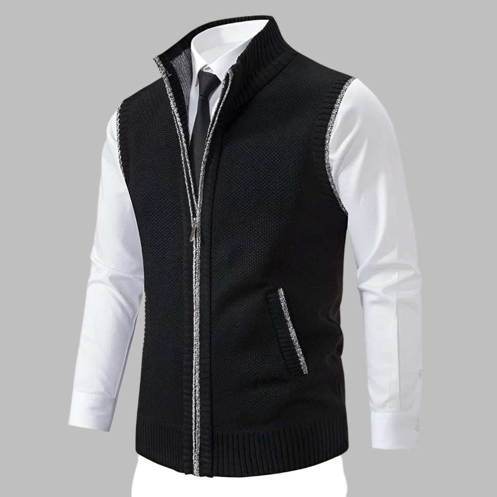 Chaleco de Punto con Cremallera Completa para Hombres