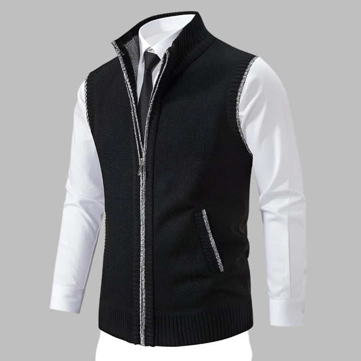 Chaleco de Punto con Cremallera Completa para Hombres