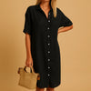 Vestido camisero de corte holgado con botones