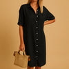 Vestido Camisa con Botones de Corte Relajado para Mujeres