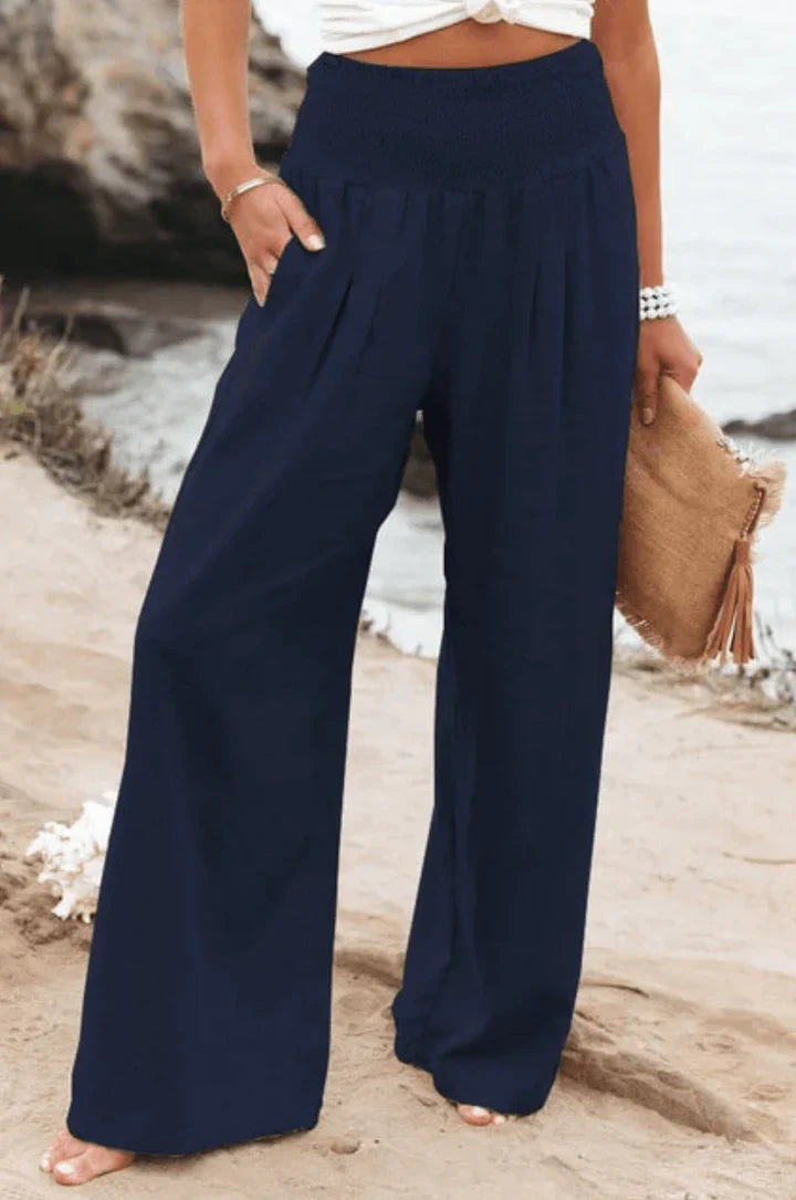 Pantalones palazzo elásticos y elegantes para mujer