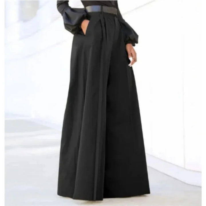 Pantalones de Pierna Ancha para Mujeres – Elegancia de Color Sólido para Cada Ocasión