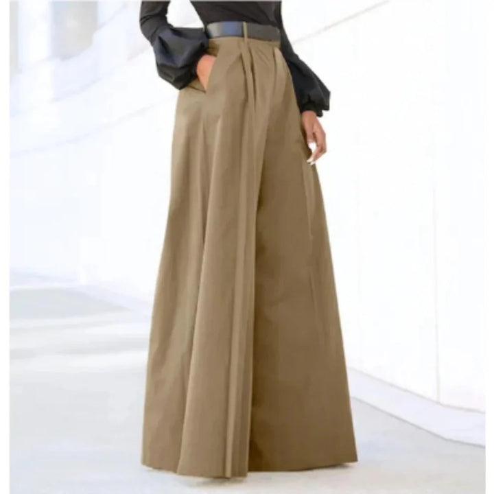 Pantalones de Pierna Ancha para Mujeres – Elegancia de Color Sólido para Cada Ocasión