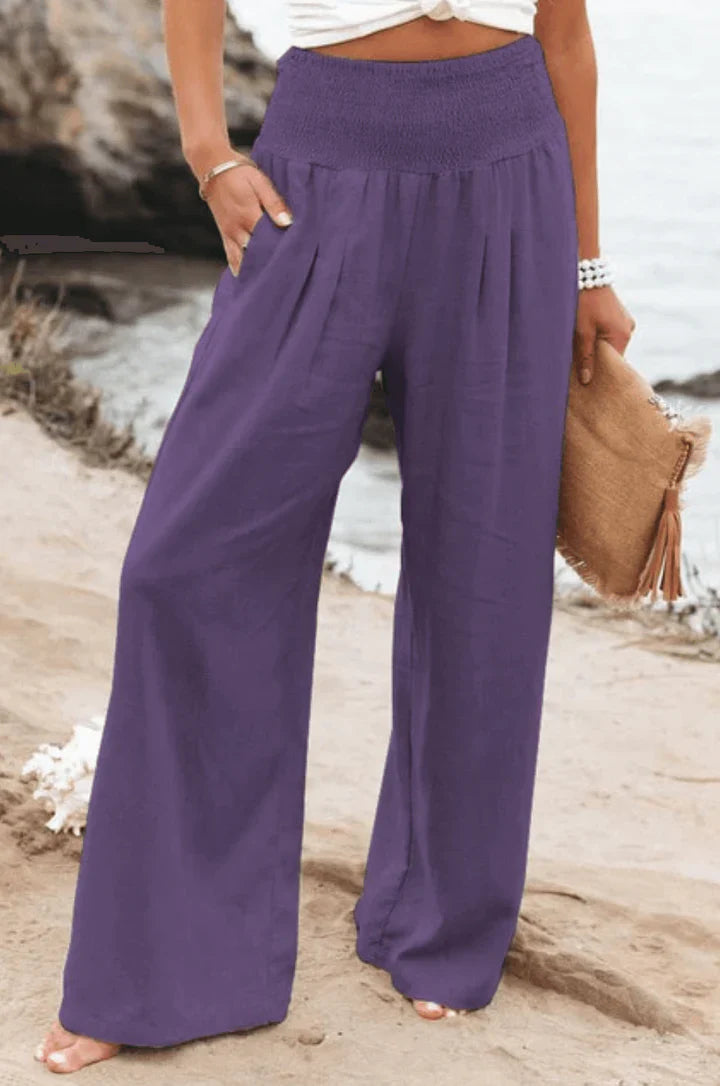 Pantalones palazzo elásticos y elegantes para mujer