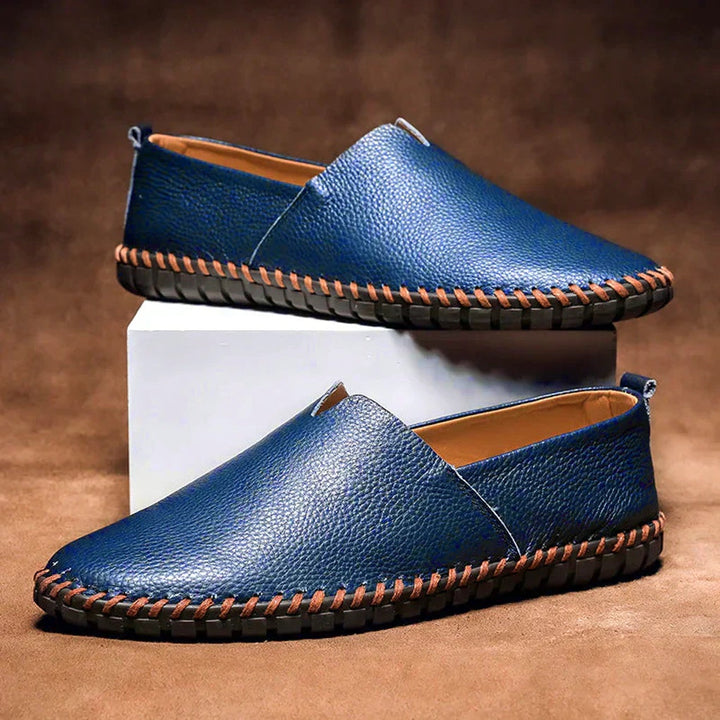 Mocasines Elegantes Mate de Cuero Genuino Sin Talón