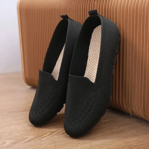 Zapatillas planas de punto acolchadas