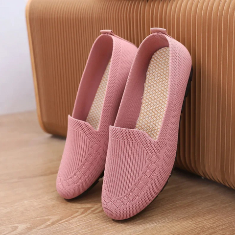 Zapatillas planas de punto acolchadas