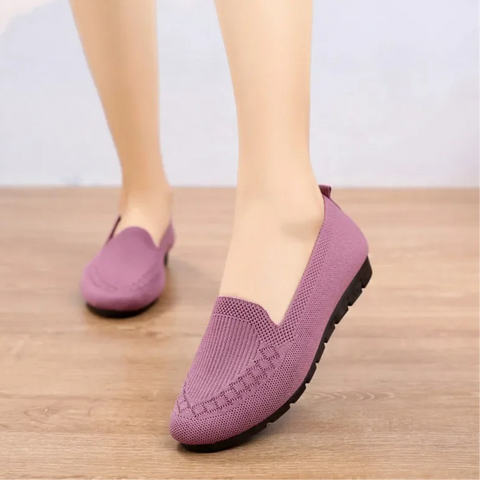 Zapatillas planas de punto acolchadas