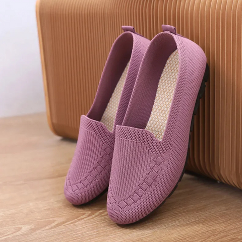 Zapatillas planas de punto acolchadas