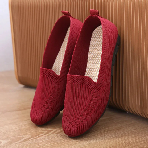 Zapatillas planas de punto acolchadas