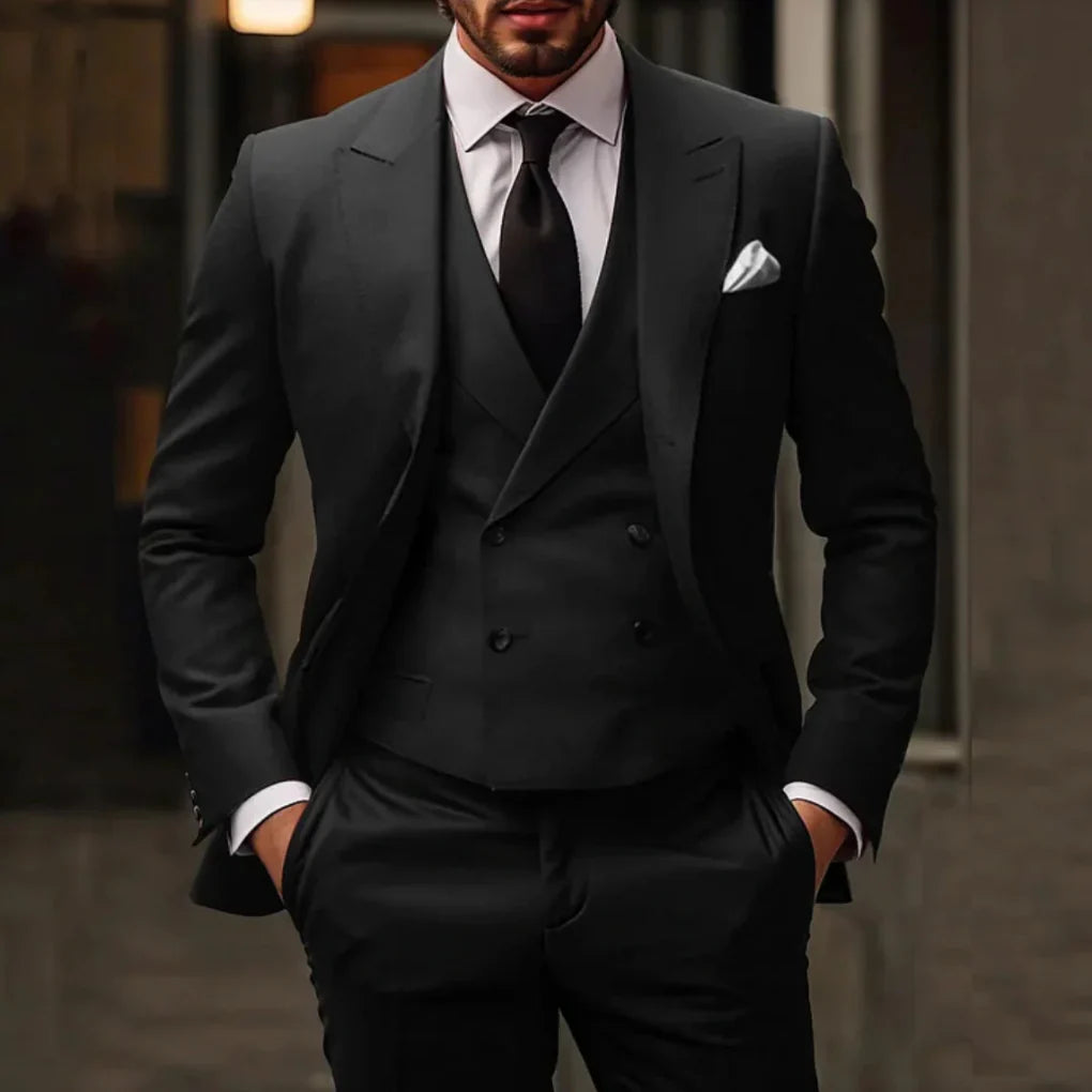 Conjunto de traje de tres piezas para hombres
