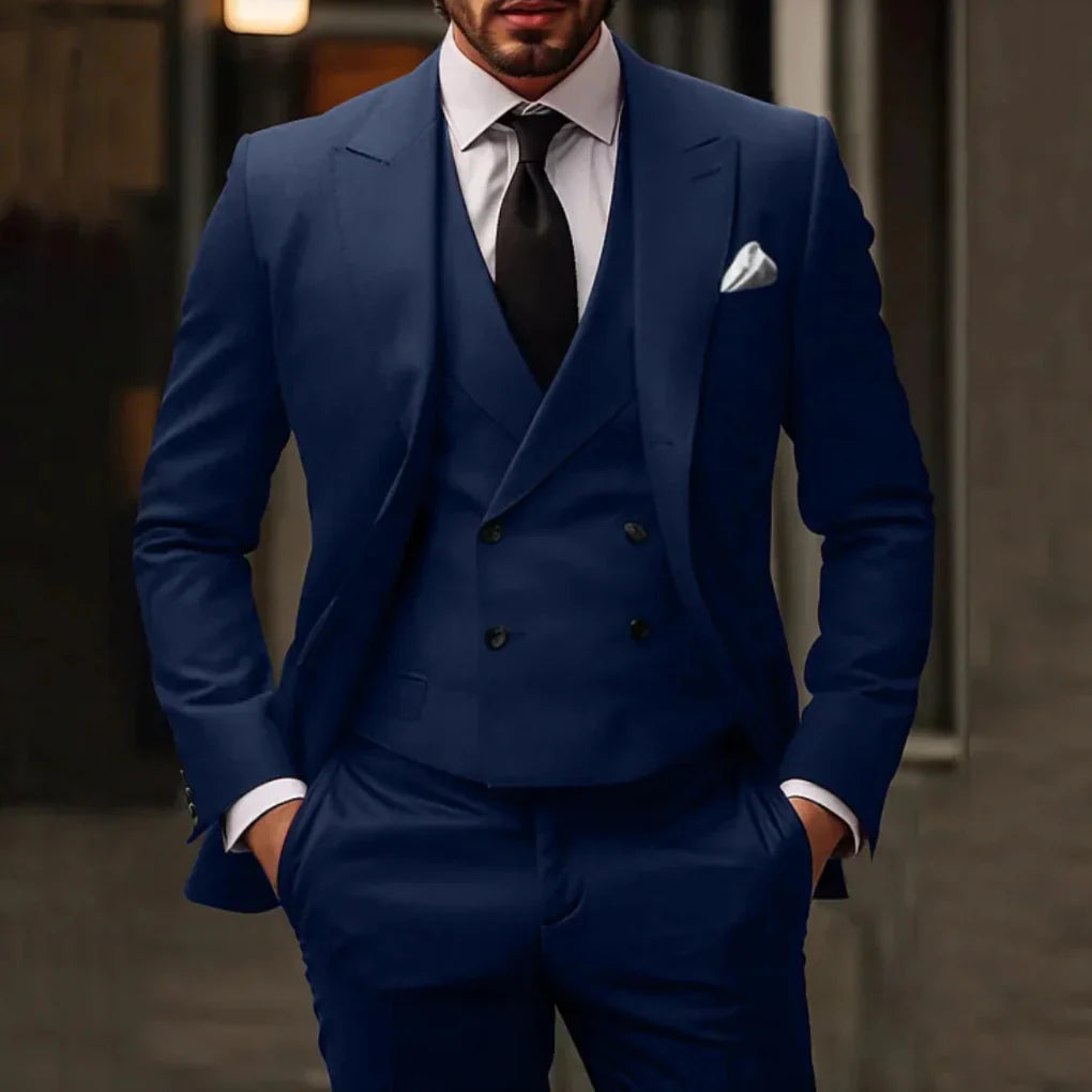 Conjunto de traje de tres piezas para hombres