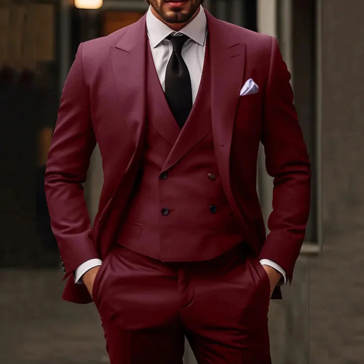 Conjunto de traje de tres piezas para hombres