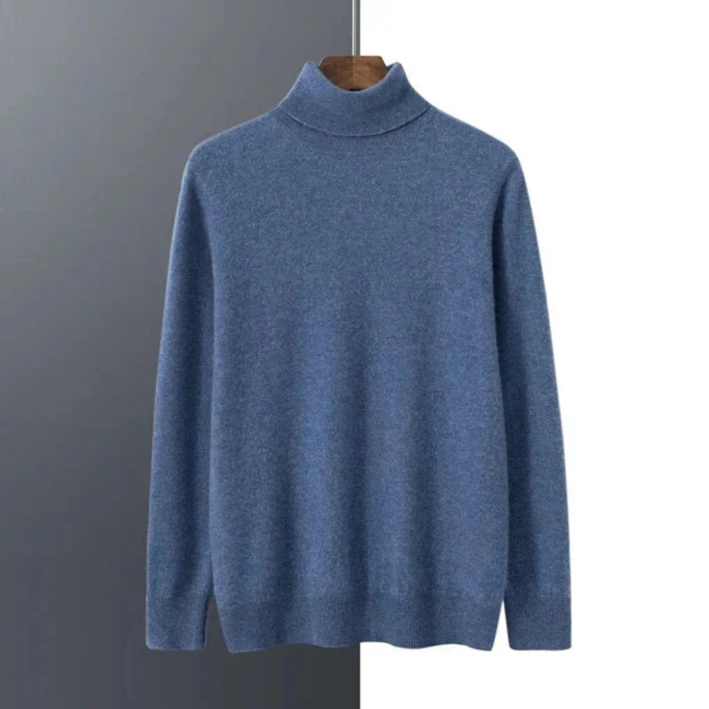 Suéter de Cuello Alto de Punto para Hombres – Capa de Invierno Refinada