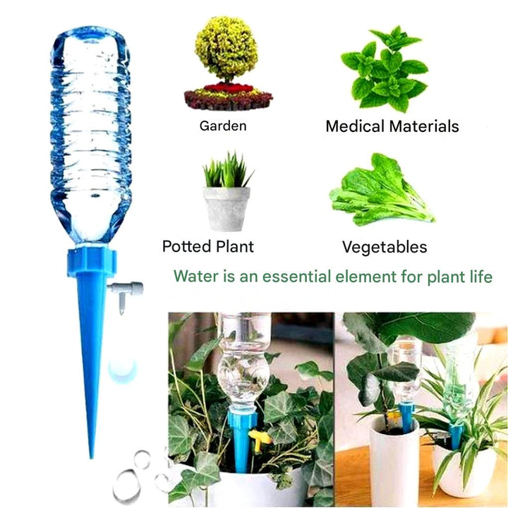 Picas de Riego Automático para Plantas (Pack de 12) – Ayuda de Jardín con Flujo Ajustable
