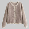 Cardigan de Botón para Mujeres – Capa Suave con Textura de Declaración