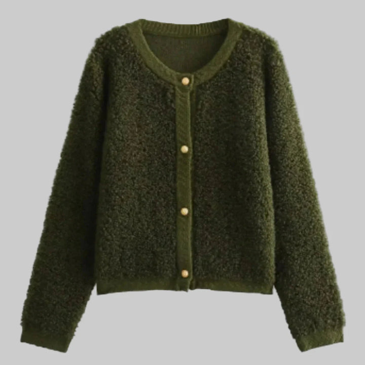 Cardigan de Botón para Mujeres – Capa Suave con Textura de Declaración