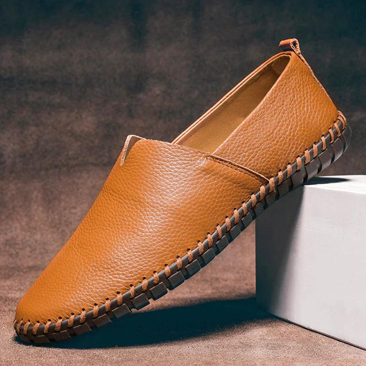 Mocasines Elegantes Mate de Cuero Genuino Sin Talón