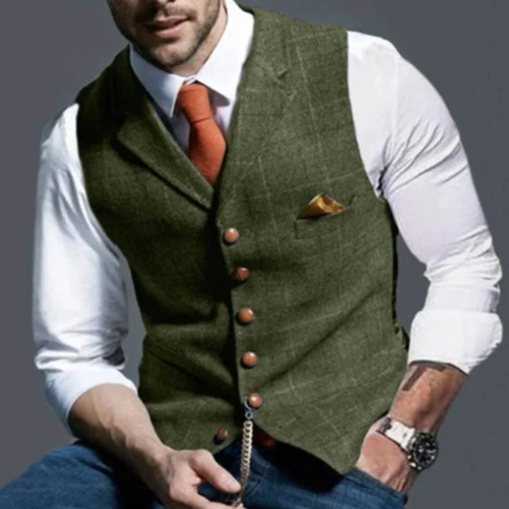 Chaleco Vintage de Hombre – Patrimonio Clásico con Estilo en Capas