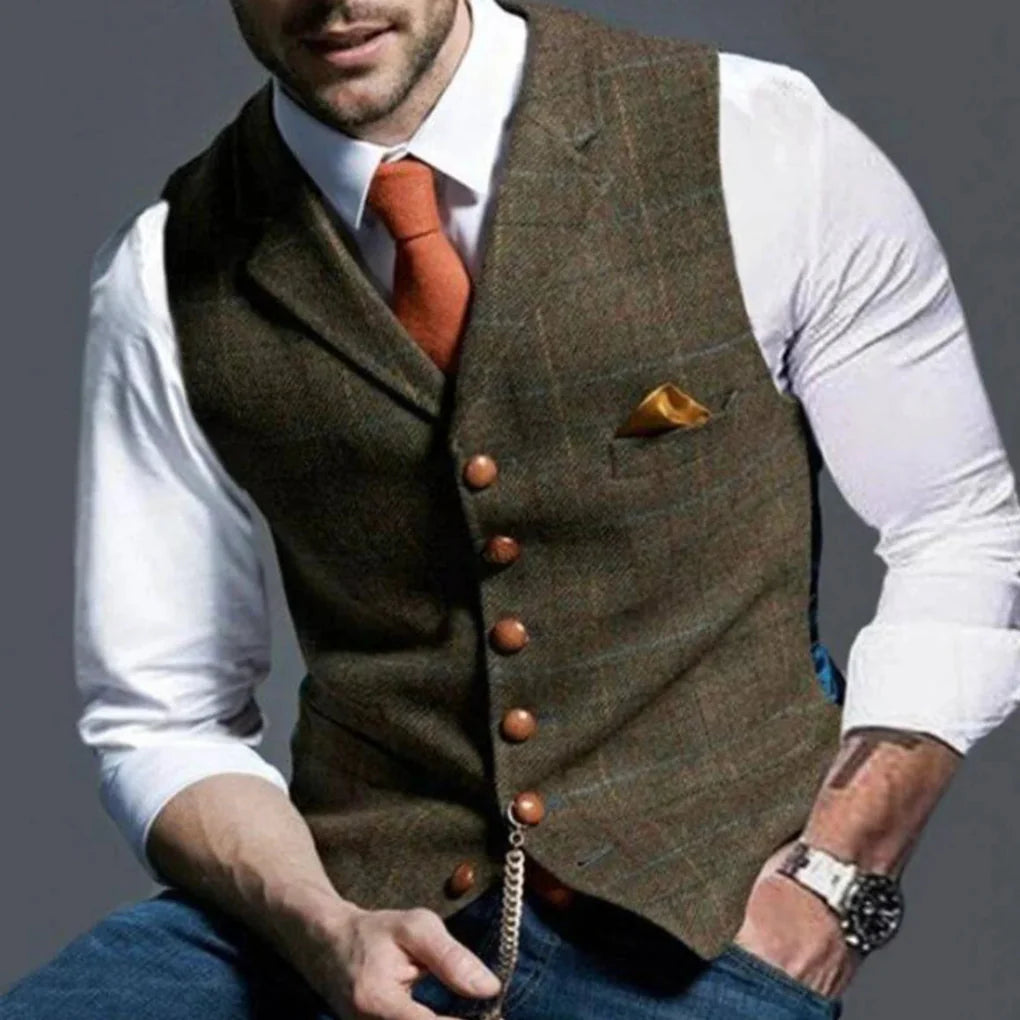 Chaleco Vintage de Hombre – Patrimonio Clásico con Estilo en Capas