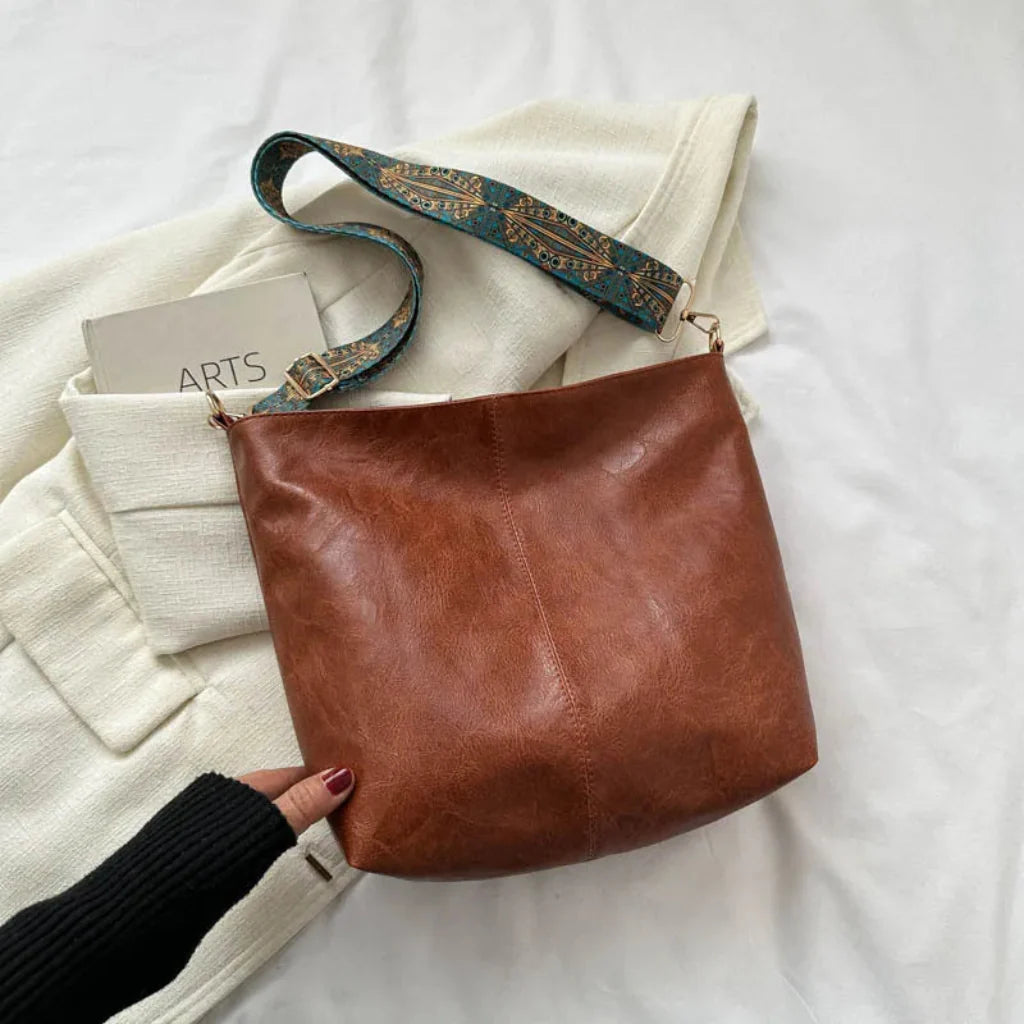 Bolso de Hombro de Cuero Vintage para Mujeres