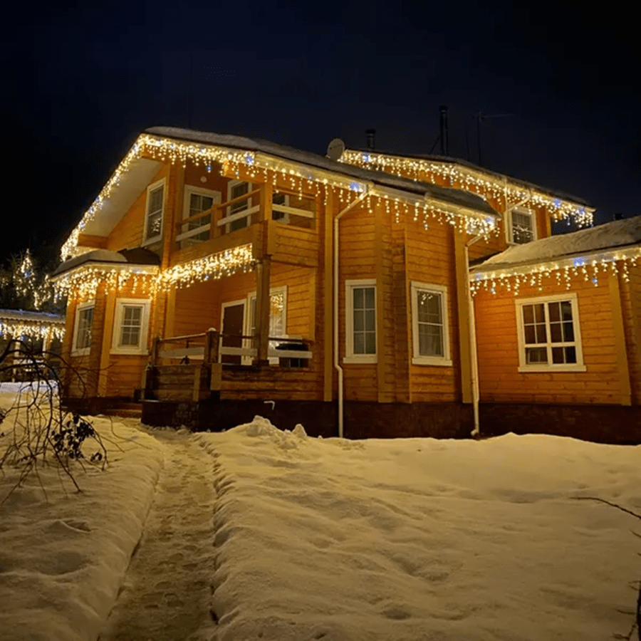 Luces de Cortina Brillante para Exterior (Sin enchufe incluido)