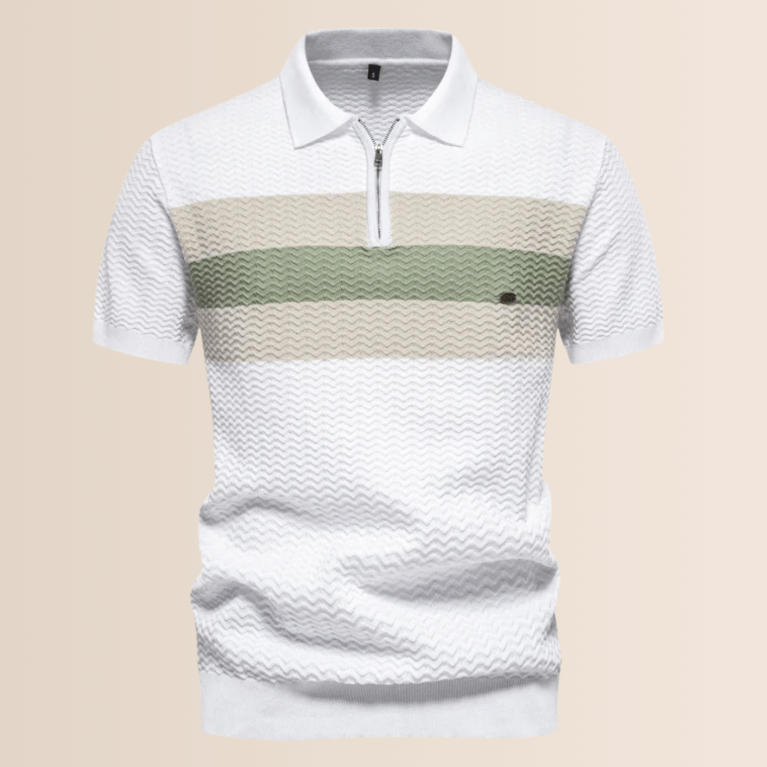 Camisa Polo Diseño de Punto a Rayas para Hombres