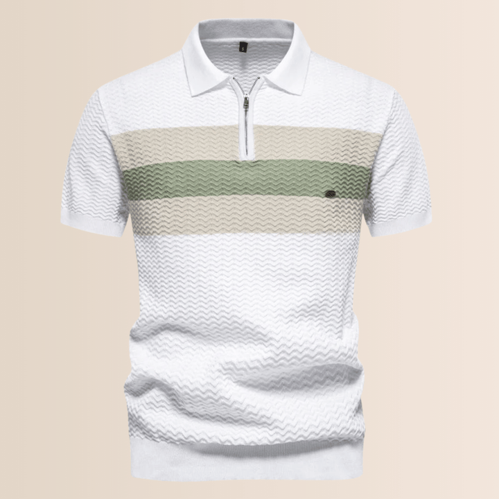 Camisa Polo Diseño de Punto a Rayas para Hombres