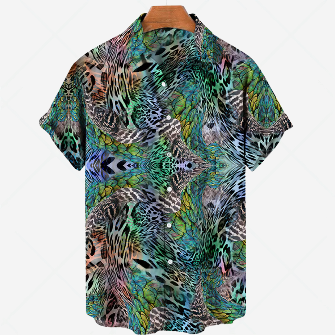 Estilo de Imprenta - Camisa Casual de Manga Corta para Hombres