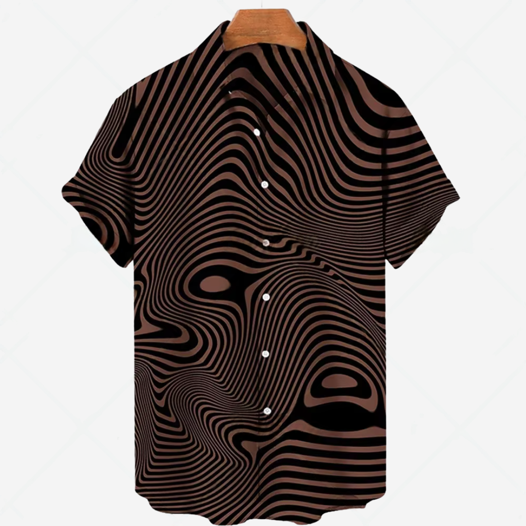 Estilo de Imprenta - Camisa Casual de Manga Corta para Hombres
