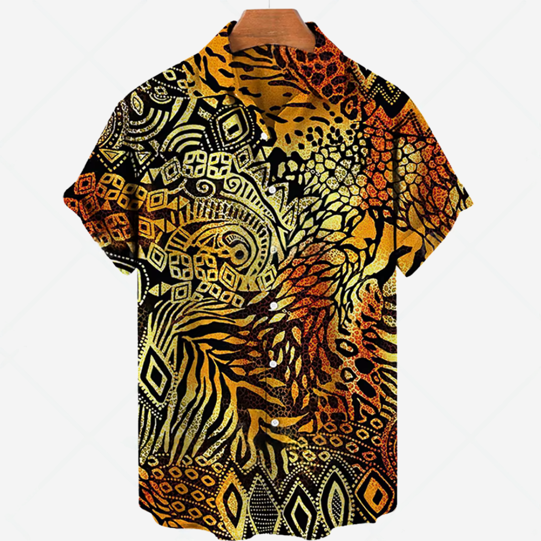 Estilo de Imprenta - Camisa Casual de Manga Corta para Hombres