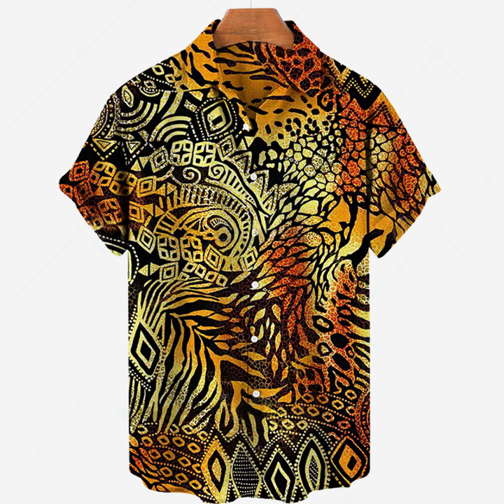 Estilo de Imprenta - Camisa Casual de Manga Corta para Hombres