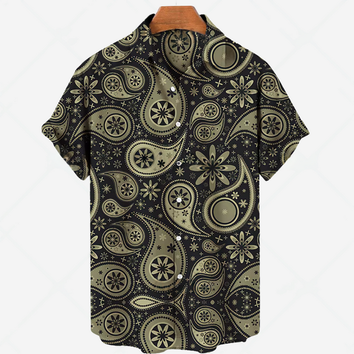 Estilo de Imprenta - Camisa Casual de Manga Corta para Hombres